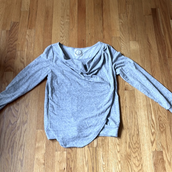 ANTHROPOLOGY Iris & Navy cowl neck/asymmetrical gray shirt. Like new. - Picture 3 of 7